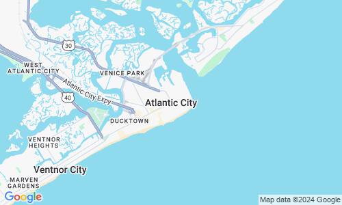Ausschnitt der Weltkarte zu Atlantic City