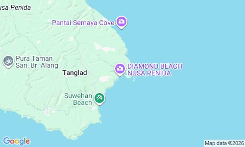 Ausschnitt der Weltkarte zu Atuh Beach