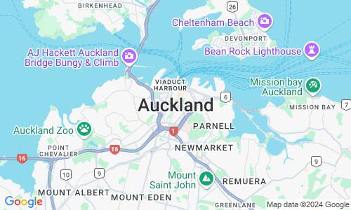 Ausschnit der Weltkarte zu Auckland