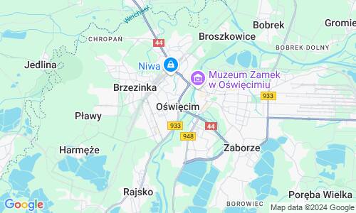 Ausschnitt der Weltkarte zu Auschwitz