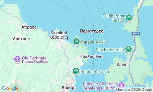 Ausschnitt der Weltkarte zu Avlaki Beach