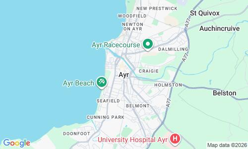 Ausschnitt der Weltkarte zu Ayr Strand