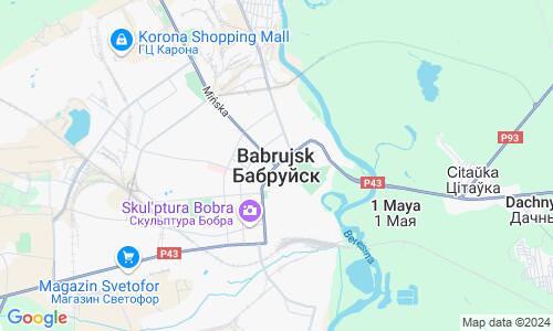 Ausschnitt der Weltkarte zu Babruisk