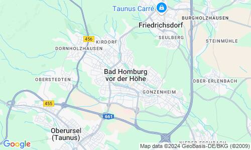 Ausschnitt der Weltkarte zu Bad Homburg vor der Höhe