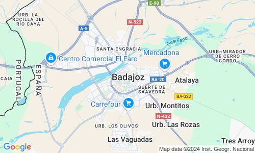 Ausschnitt der Weltkarte zu Badajoz