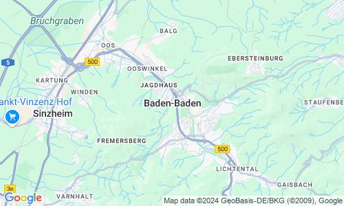 Ausschnitt der Weltkarte zu Baden-Baden