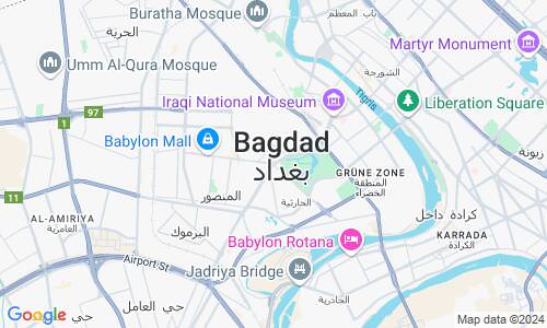 Ausschnitt der Weltkarte zu Bagdad