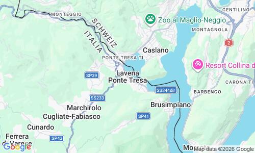 Ausschnitt der Weltkarte zu Bagno Caldè Lavena Ponte Tresa