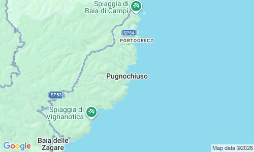 Ausschnitt der Weltkarte zu Baia di Pugnochiuso