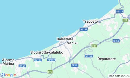 Ausschnitt der Weltkarte zu Balestrate Strand