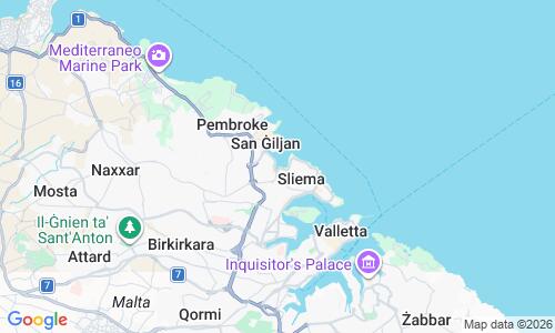 Ausschnitt der Weltkarte zu Balluta Bay