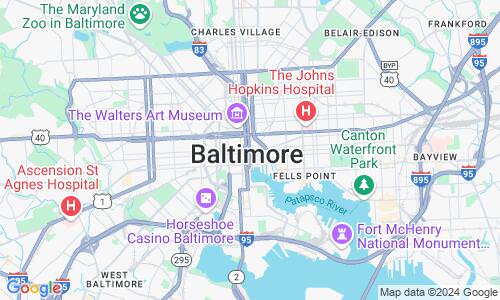 Ausschnitt der Weltkarte zu Baltimore