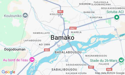 Ausschnitt der Weltkarte zu Bamako