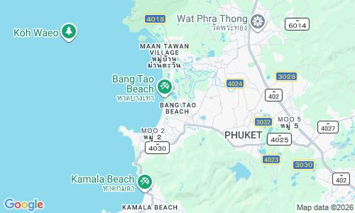 Ausschnitt der Weltkarte zu Bang Tao Beach