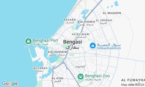 Ausschnitt der Weltkarte zu Banghazi