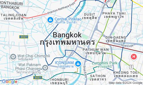 Ausschnit der Weltkarte zu Bangkok