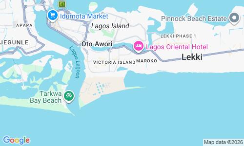 Ausschnitt der Weltkarte zu Bar Beach