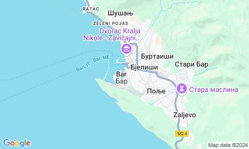 Ausschnitt der Weltkarte zu Bar