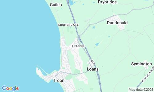 Ausschnitt der Weltkarte zu Barassie Strand