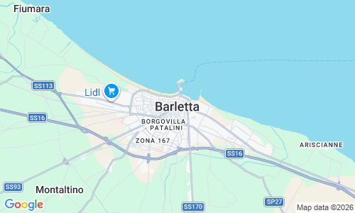 Ausschnitt der Weltkarte zu Barletta - Spiaggia di Barletta