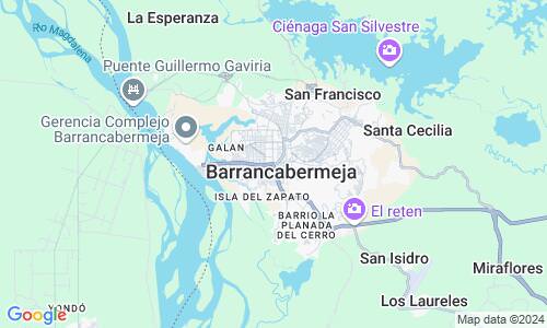 Ausschnitt der Weltkarte zu Barrancabermeja