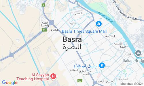 Ausschnitt der Weltkarte zu Basra