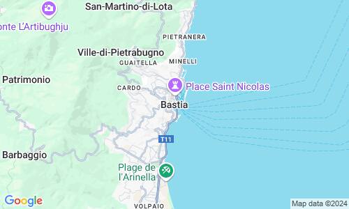 Ausschnitt der Weltkarte zu Bastia