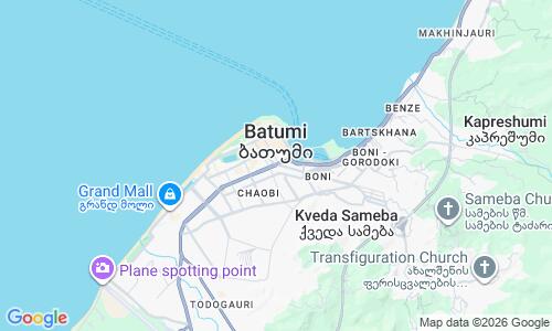 Ausschnitt der Weltkarte zu Batumi Beach