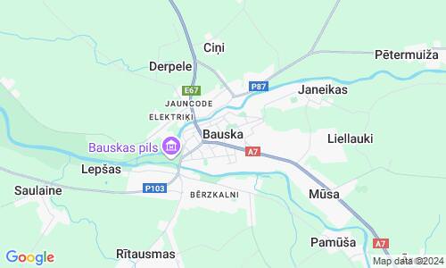 Ausschnitt der Weltkarte zu Bauska