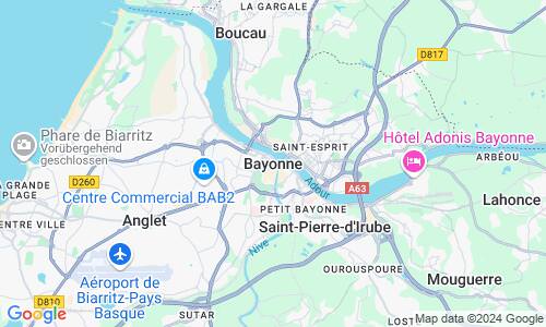 Ausschnitt der Weltkarte zu Bayonne