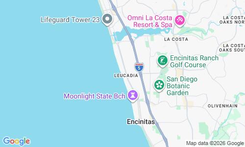 Ausschnitt der Weltkarte zu Beacons Beach (Encinitas)