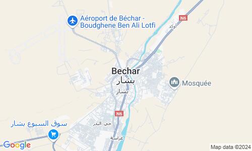 Ausschnitt der Weltkarte zu Bechar