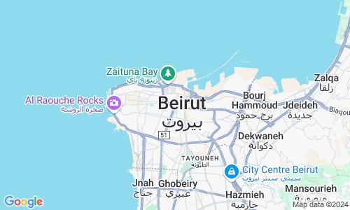 Ausschnitt der Weltkarte zu Beirut