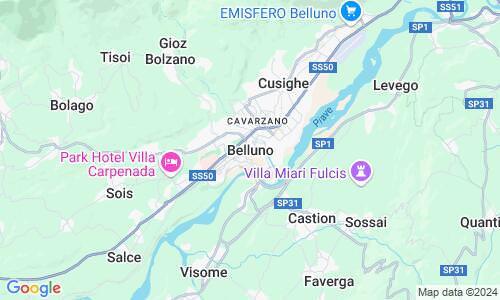 Ausschnitt der Weltkarte zu Belluno