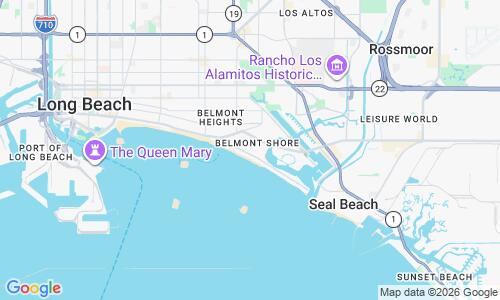 Ausschnitt der Weltkarte zu Belmont Shore Beach