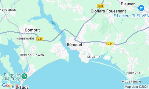 Ausschnitt der Weltkarte zu Bénodet