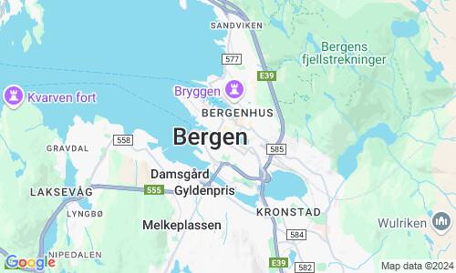 Ausschnit der Weltkarte zu Bergen