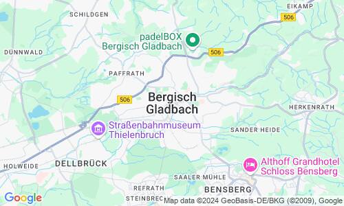 Ausschnitt der Weltkarte zu Bergisch Gladbach