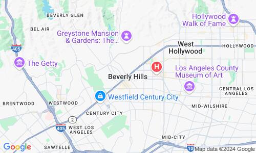 Ausschnitt der Weltkarte zu Beverly Hills