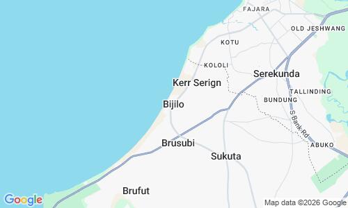 Ausschnitt der Weltkarte zu Bijilo Strand