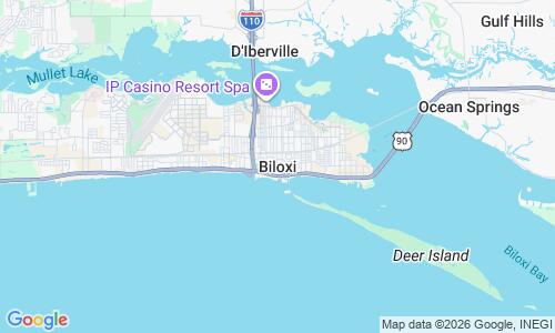Ausschnitt der Weltkarte zu Biloxi Strand