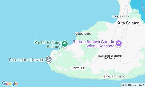 Ausschnitt der Weltkarte zu Bingin Beach