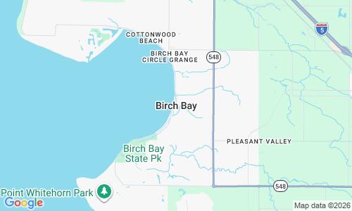 Ausschnitt der Weltkarte zu Birch Bay Strand