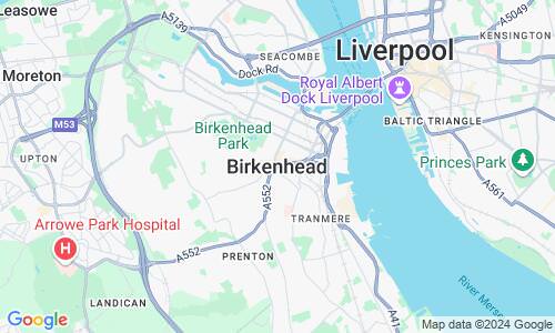 Ausschnitt der Weltkarte zu Birkenhead