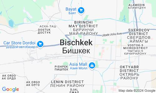Ausschnitt der Weltkarte zu Bischkek