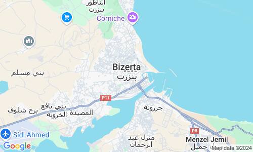 Ausschnitt der Weltkarte zu Bizerta