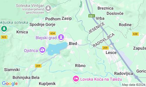 Ausschnit der Weltkarte zu Bled