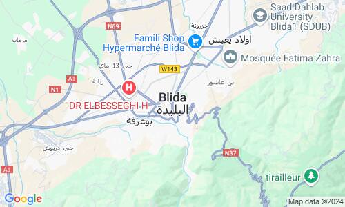 Ausschnitt der Weltkarte zu Blida