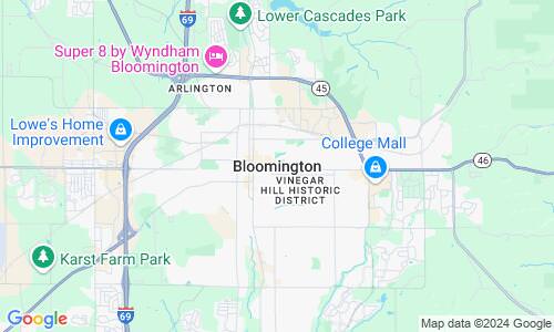 Ausschnitt der Weltkarte zu Bloomington