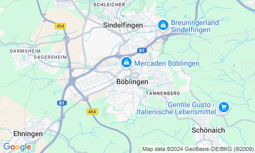 Ausschnitt der Weltkarte zu Böblingen